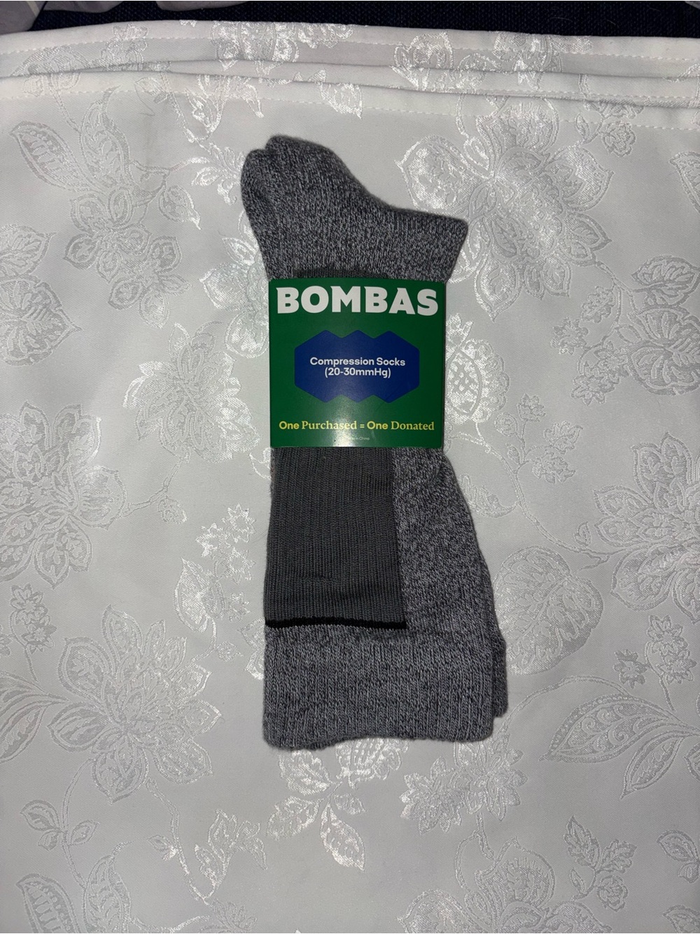 Bombas Compression Socks 20–30 mmHg – Midweight – Grey – M